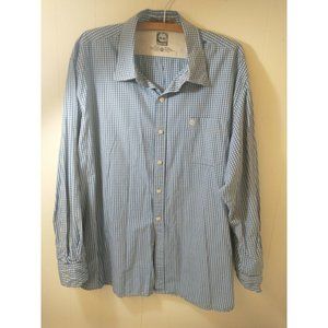 Timberland Mens Long Sleeve Button Shirt Blue